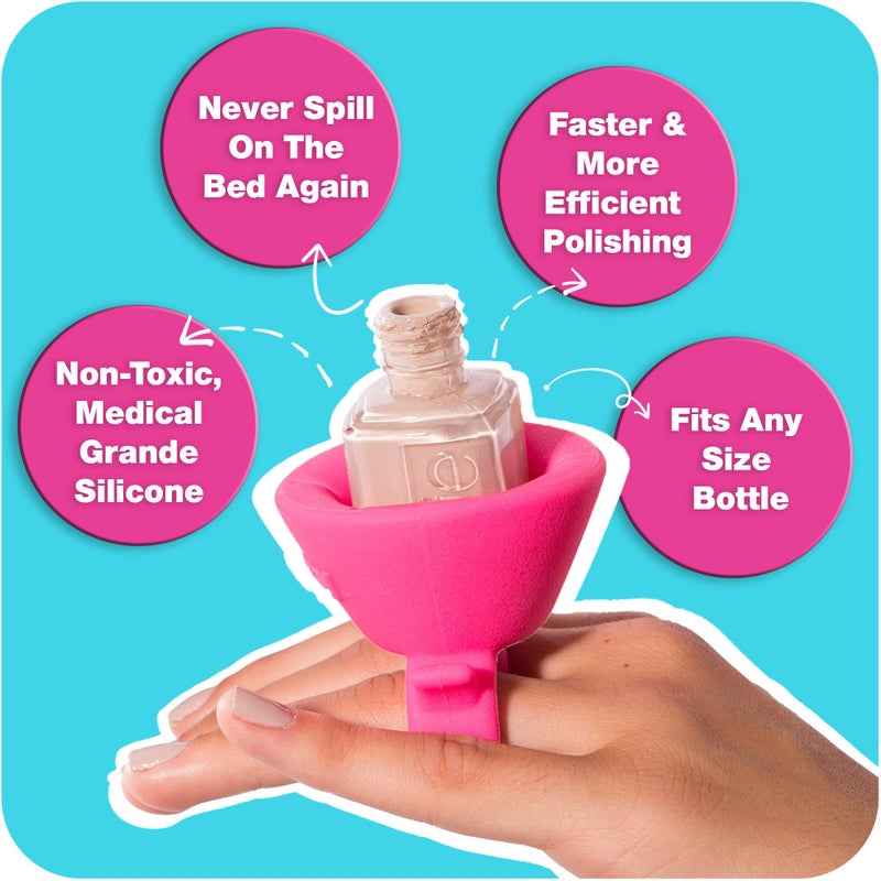 tweexy Wearable Nail Polish Holder Ring - Nail Polish Bottle Holder for Easy Application | Perfect for Fingernail Painting, Manicure & Pedicure | Nail Polish Accessories (Purple Crush) - Image 3